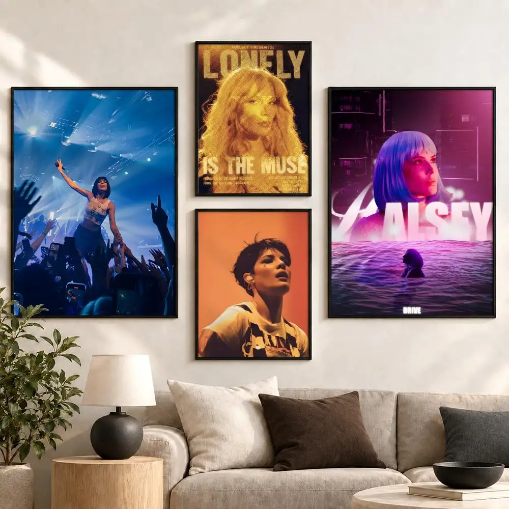 halsey Alternative Pop Singer Album Striking Portrait Poster Aesthetic Art Print for Bedroom & Living Room Decor, Unframed