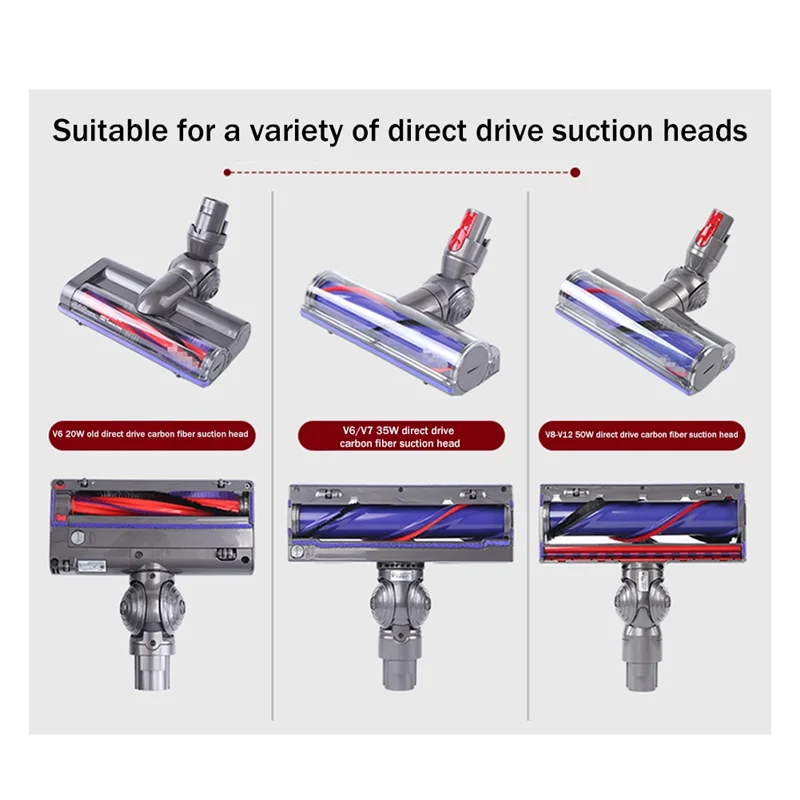 Brosse de sol à couple élevé pour aspirateur Dyson, adaptateur de tête d'aspiration, couvercles latéraux, V6, V7, V8, V10, V11, V12, 20W, 35W, 50W, 2