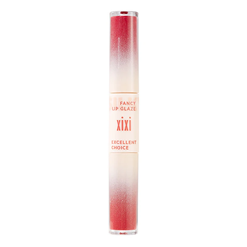 Brillo de labios resistente al agua de doble cabezal, brillo de labios de terciopelo mate, esmalte de labios de larga duración, tinte rojo Sexy, maquillaje de lápiz labial líquido, 1 ud.