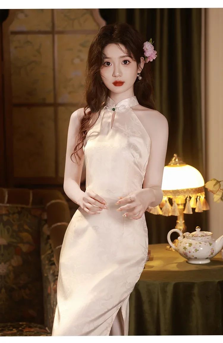 

Летнее сексуальное модное Cheongsam без рукавов, улучшенное вечернее платье Ципао в китайском стиле для молодых девушек для выпускного вечера для женщин