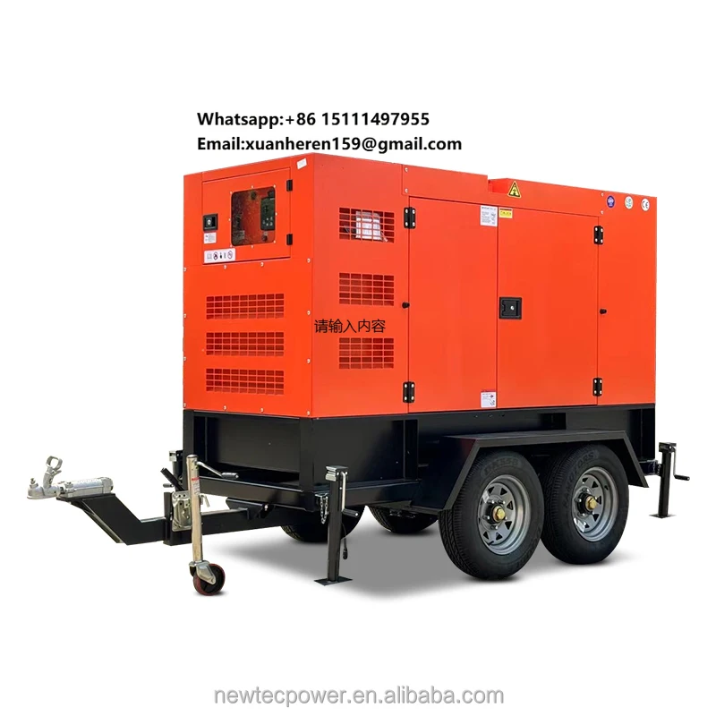 40kVA 32kW Small Power Mobile Trailer Silent diesel Generator 30 40 50 60 70 80kw Genset with Yangdong Engine