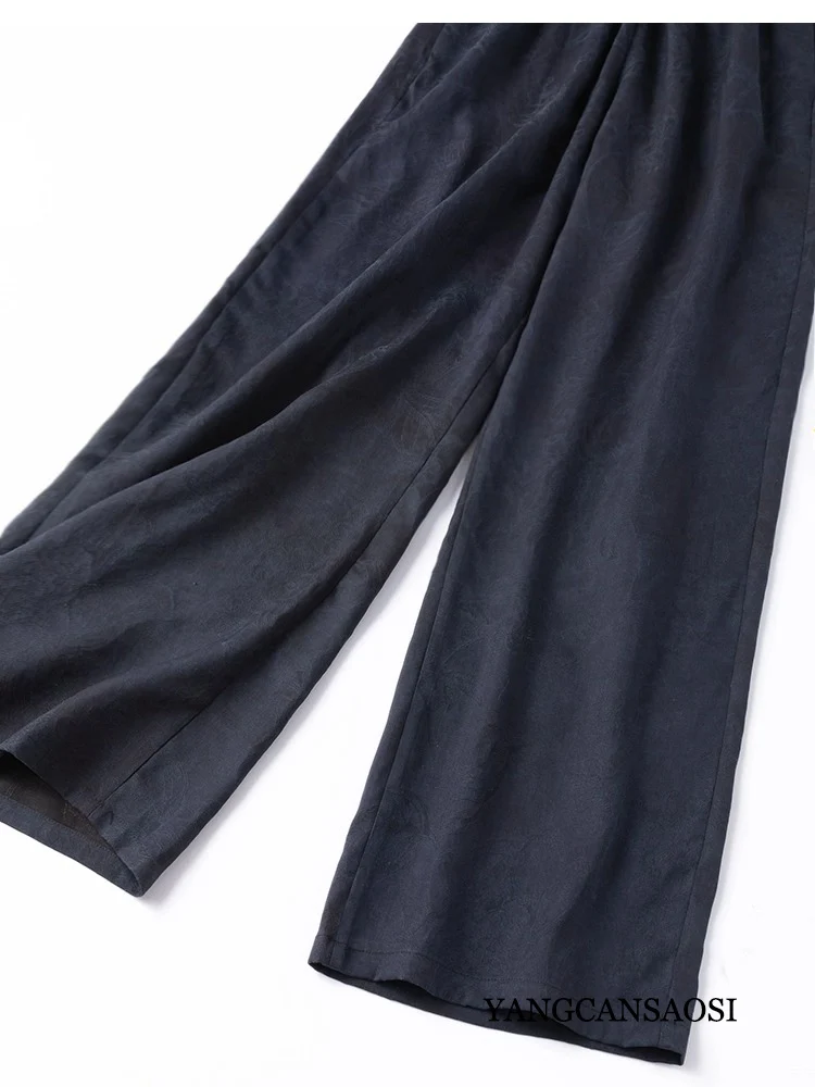 التعادل صبغ نمط 30 مللي متر 100% التوت الطبيعي الحرير عبق سحابة الغزل زهرة برعم الخصر جيب تصميم المرأة مستقيم الساق السراويل #4