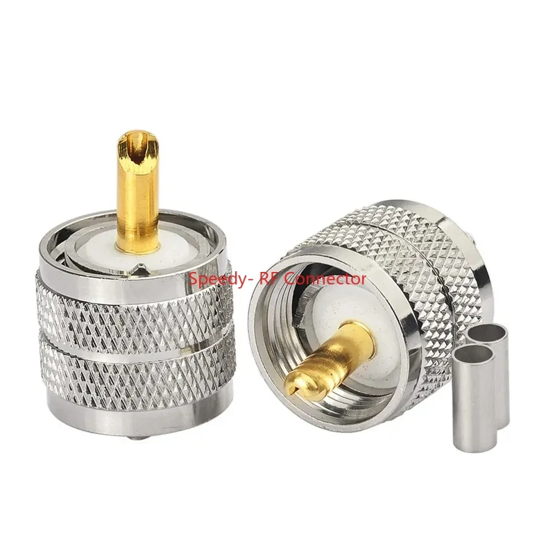 UHF male SL16 PL259 PL-259 Plug Connector Crimp for RG316 RG174 LMR100 RG179 RG188 RG58 RG142 LMR400 Cable Fast Delivery Copper