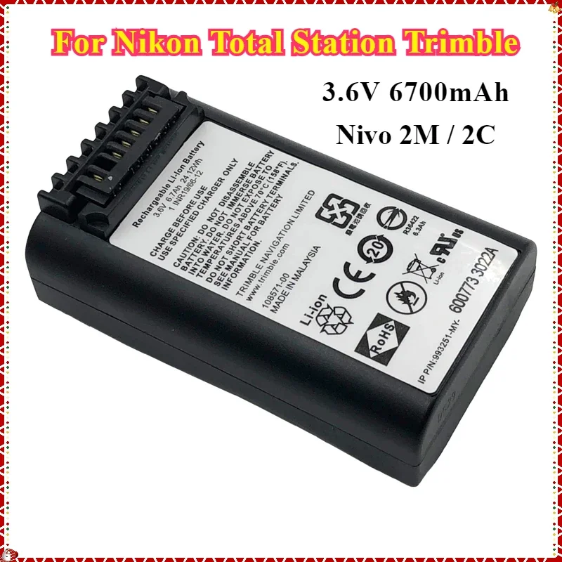 High Quality Nivo 2M / 2C Li-ion Battery for Nikon Total Station Trimble M3 BATTERY for Trimble Total Stations 3.6V 6700mAh