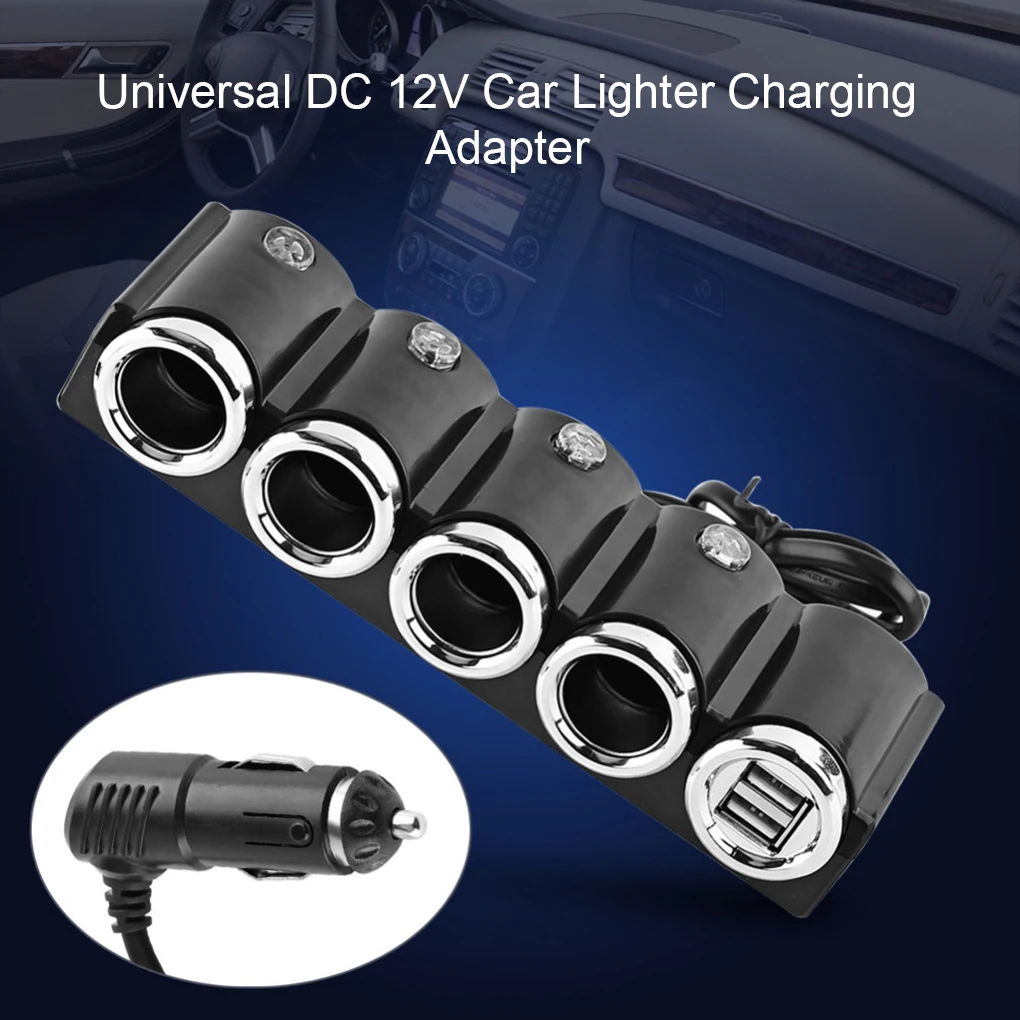 120W Car Lighter Adapter with Fuses Portable 4-in-1 Driving Camera Charger Vehicle Socket Converter Splitter Automobile