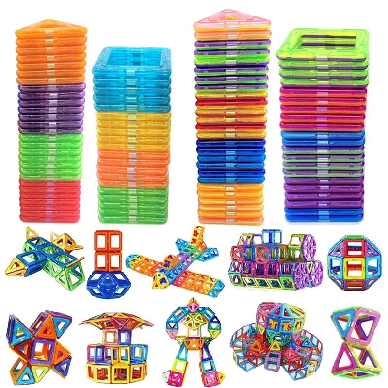 50/100pcs Magnetic Designer Constructor Set Magnetic Blocks Model & Building Toy Magnets Educational Toys For Children