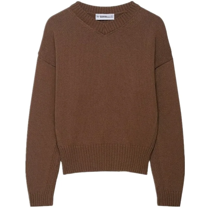 2025 Autumn New Arrival Women's Knitwear Long Sve V-Ne Slimming Commute Versatile Faion European Sle 67740