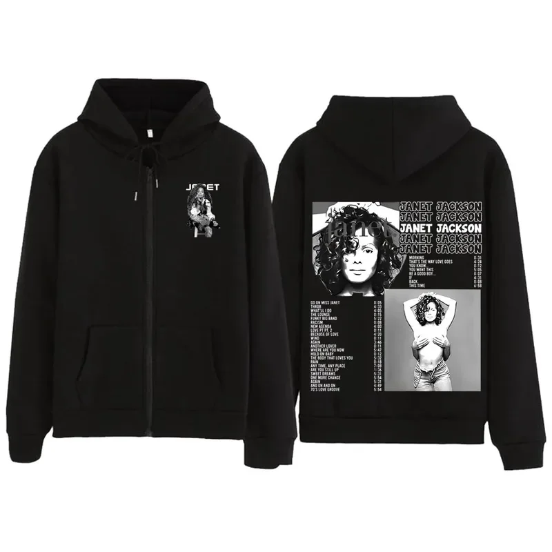 

Janet Jackson Together Again Summer 2024 Zipper Hoodie Jacket Zip Up Hoodie Sweatshirts Y2K Coat Gift