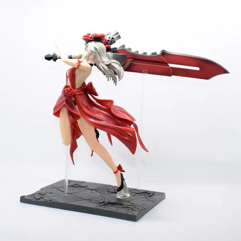 God Eater Elisa Crimson Gaun Peringatan Gambar 26Cm Pvc Anime Desktop Ornamen Model Action Figure Koleksi Mainan Hadiah