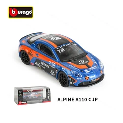 Bburago 1:43 Alpine A110 CUP Static Die Cast Vehicles Collectible Model Racing Car Toys