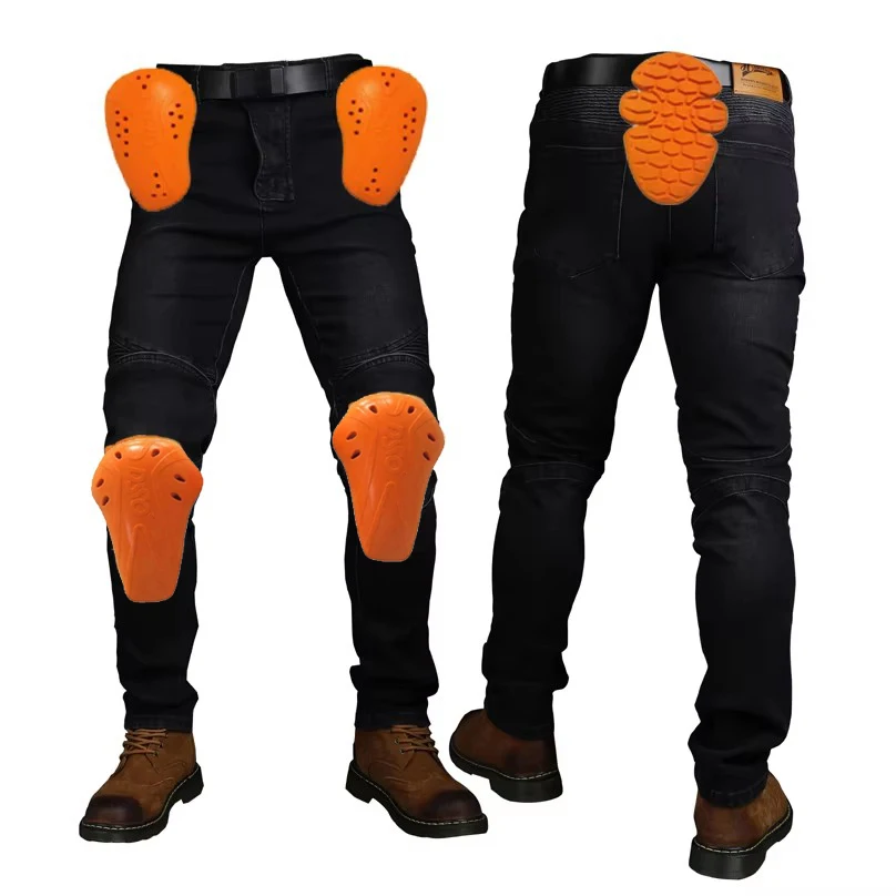 

Motorcycle Racing Jeans - Anti-Fall Riding Pants with 5 Protective Gear | Motocross & Street Motorcycle Trousers for Men