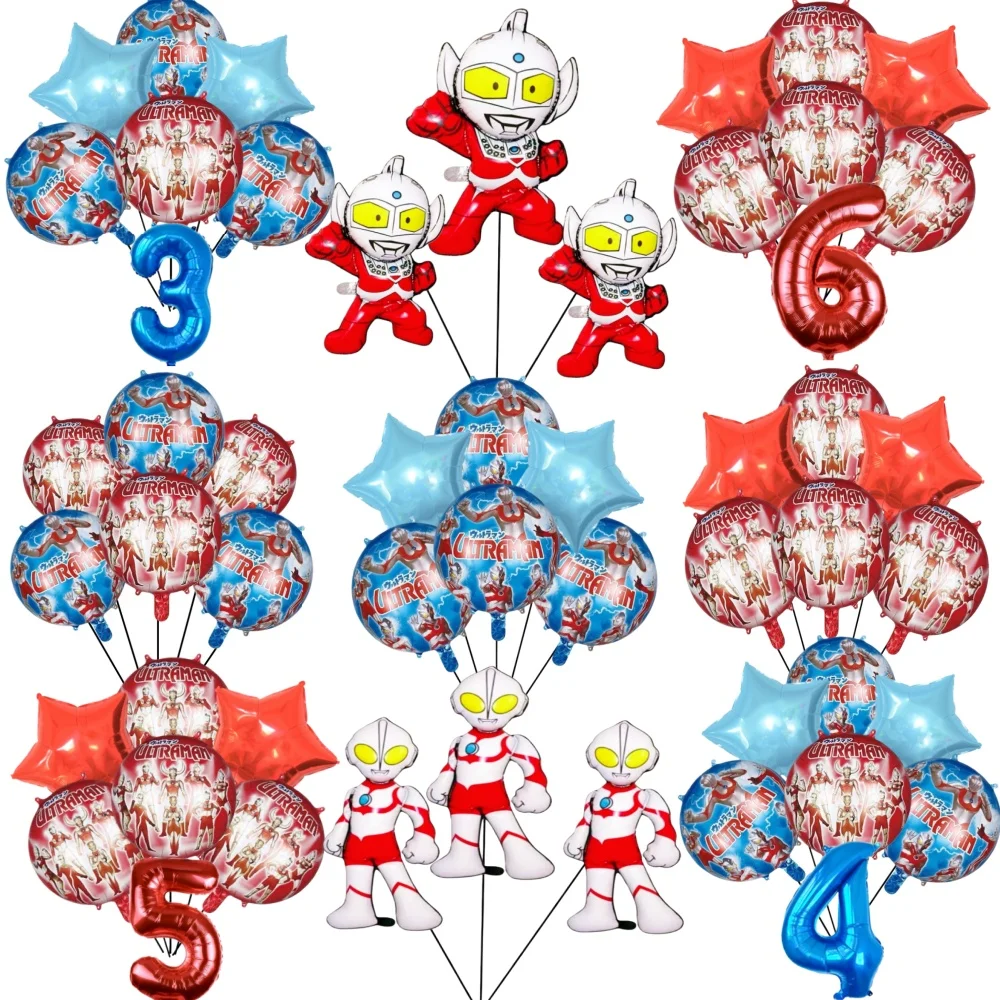 لطيف الترامان DIY أنيمي بالونات عيد ميلاد مجموعة 32 بوصة عدد بالونات دعوى الترامان بطل بالون حفلة عيد ميلاد لوازم اللعب #1