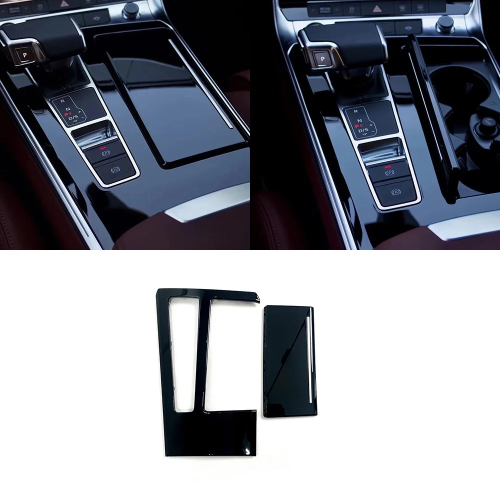 Center console panel For Audi A4L B9 A5 A6 C8 Q5 Gloss black piano lacquer Shift panel