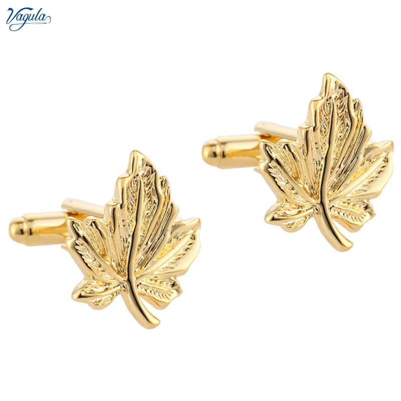 VAGULA Trendy Cufflinks Shirt Button Maple Leaf Cuff links Bonito Gemelos 318