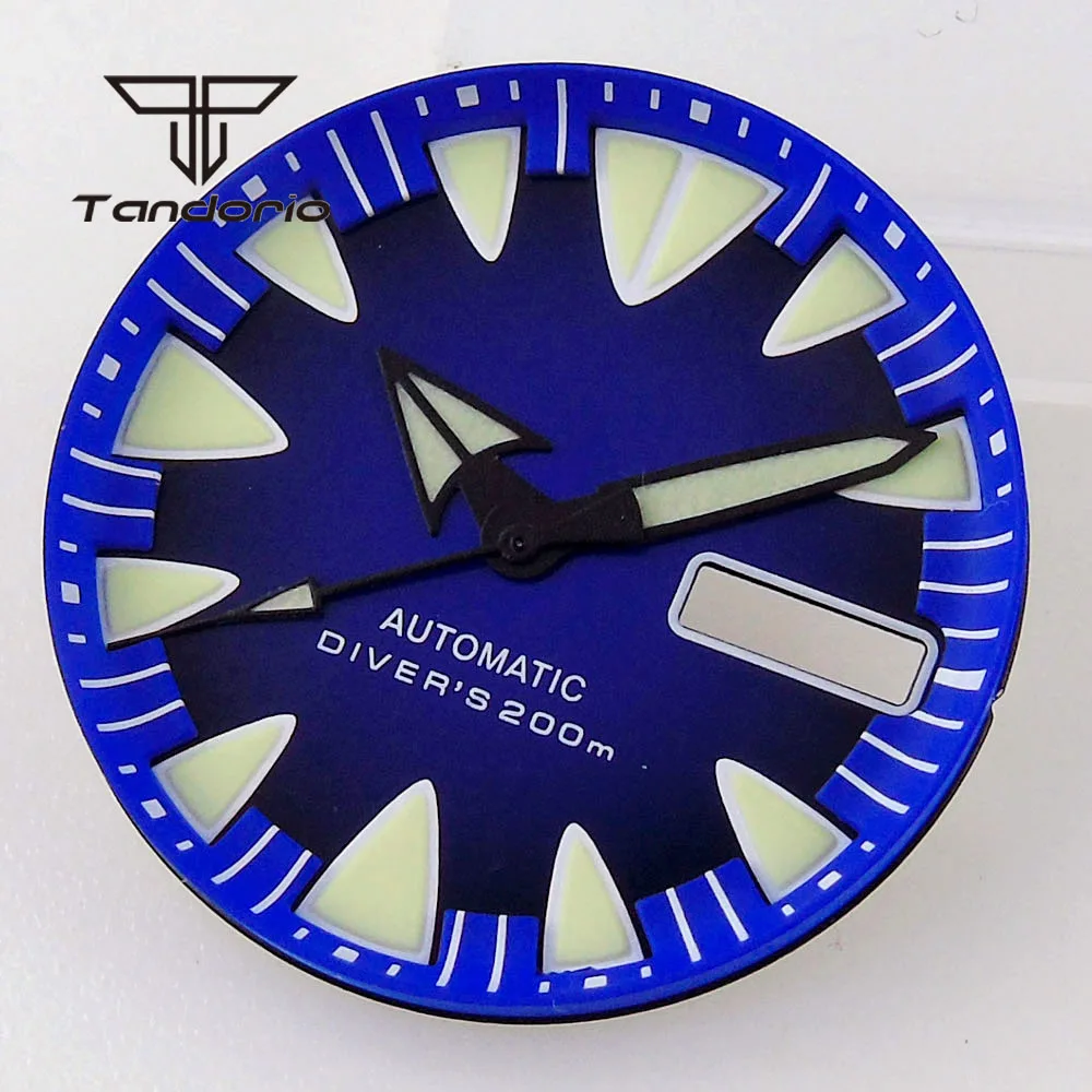 tandorio Edelstahl 20Bar 42mm Monster Dive Uhrengehäuse 3,8 Krone AR Saphirglas Zifferblatt Zeiger Set Fit NH35 NH36 Automatikwerk 9