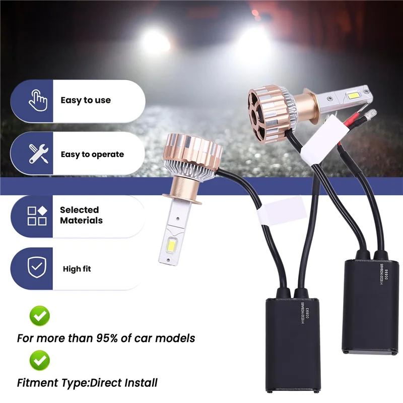 

130W Car Headlight Led Headlight H1 For Car Led Headlights High And Low H1