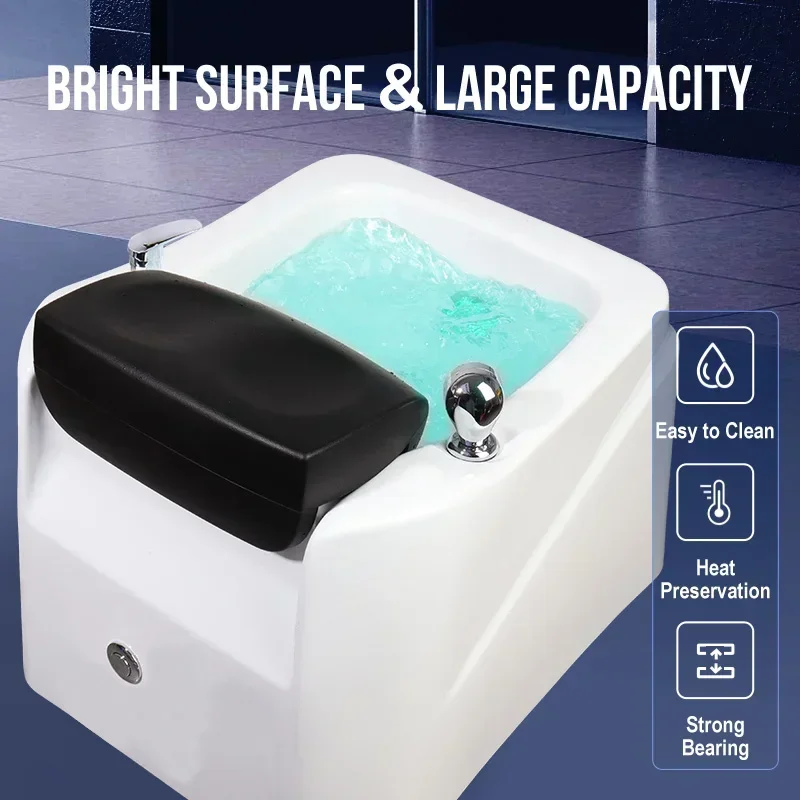 Spa Salon with Massage Bubble for Foot Spa Tub With Big Footrest for Resin Acrylic 7 Colors Lighting