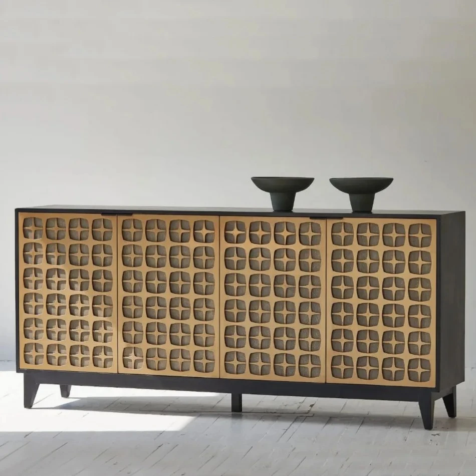 

Nordic medieval solid wood small apartment wabi-sabi wind cabinet