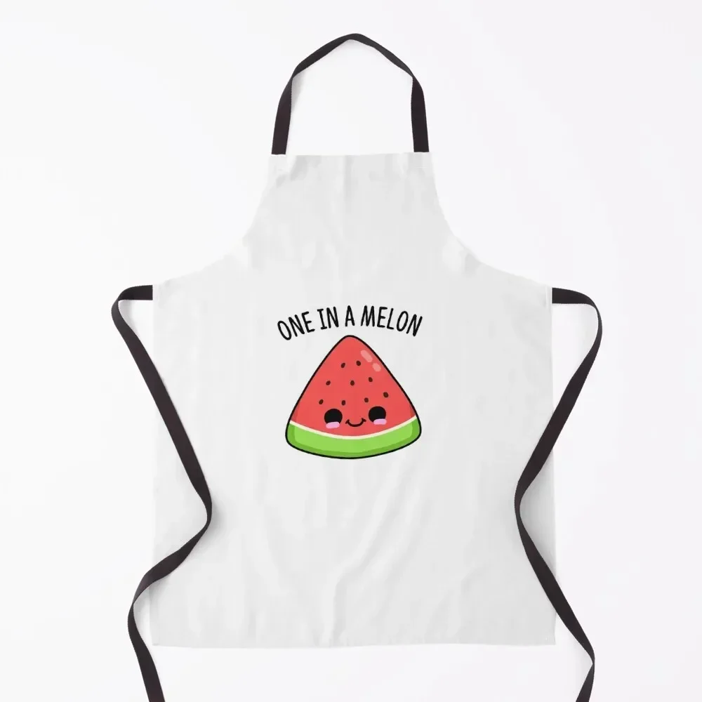 One In A Melon Funny Watermelon Puns Apron christmas kitchen Things For The Kitchen Apron