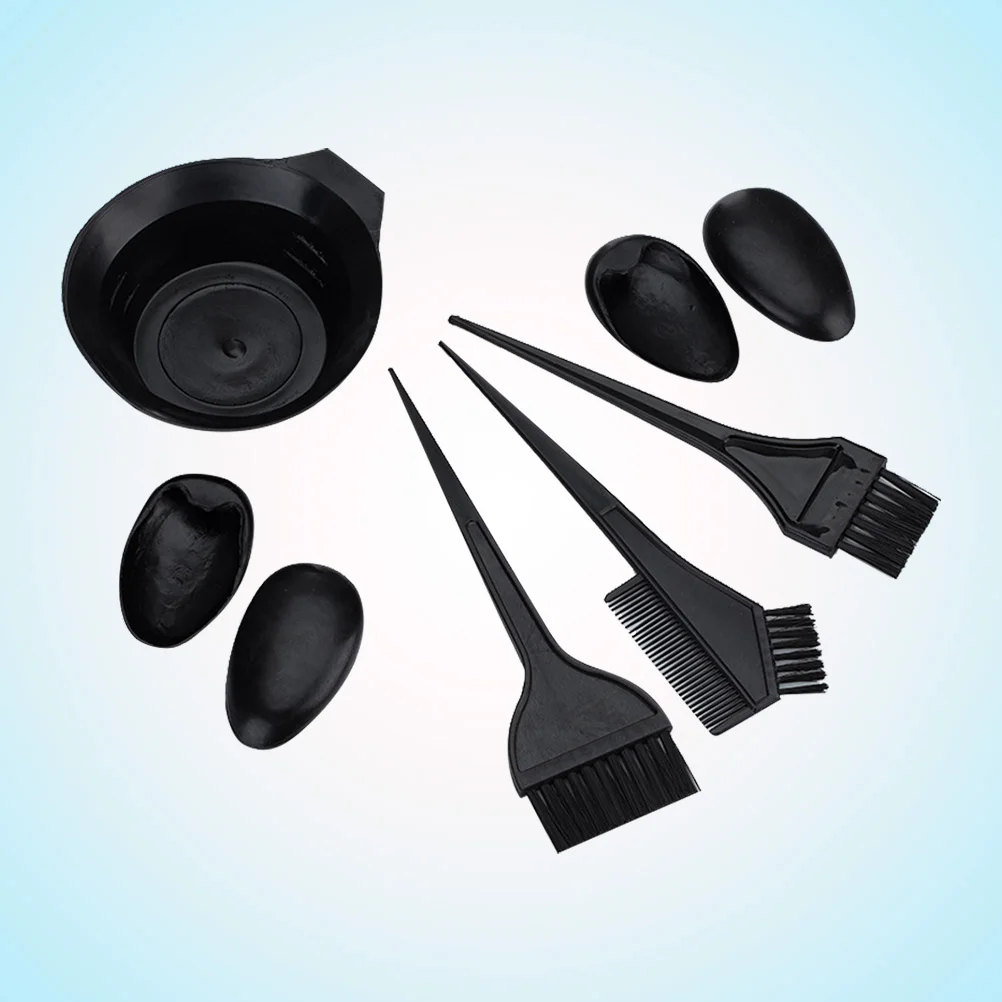 

1 set Hair Dyeing Kit Professional Black Set For Salon Use Mixing Bowl Brush Comb Tools Hair Coloring Set