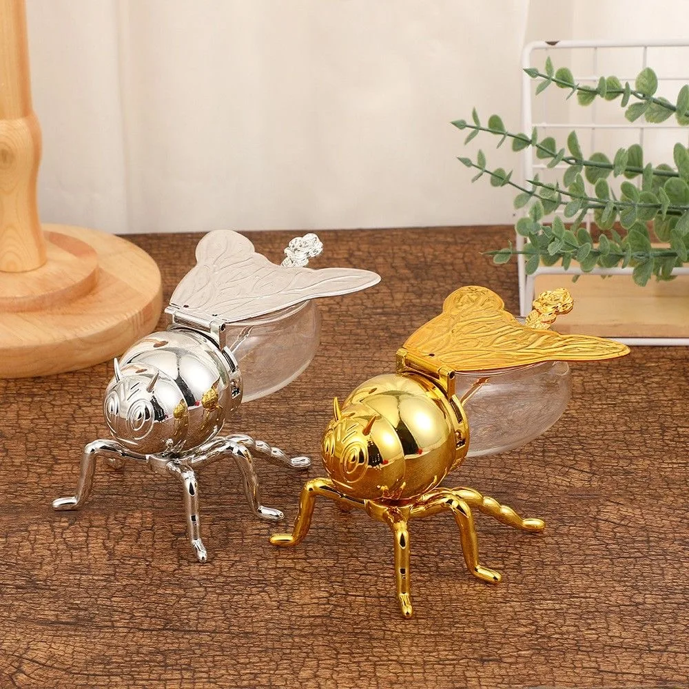 

Европейский классический стиль, пчелиная сахарная чашка, атмосферная золотая сахарная чашка с ложкой, высококачественная кухонная банка для приправ, металлические поделки