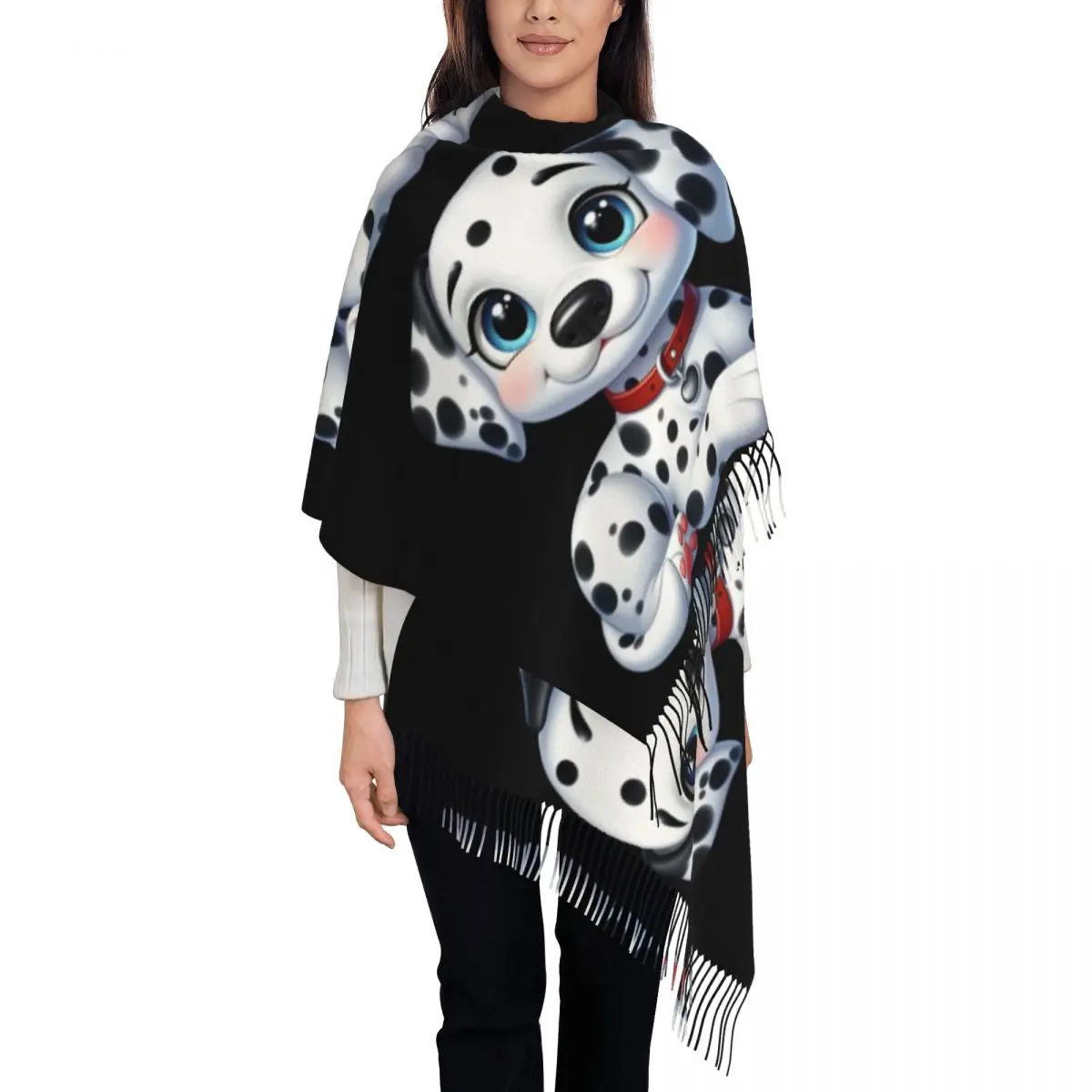 

Custom Print Dalmatians Heart Background Cute Dog Scarf Men Women Winter Fall Warm Scarves Cartoon Dog Shawls Wraps