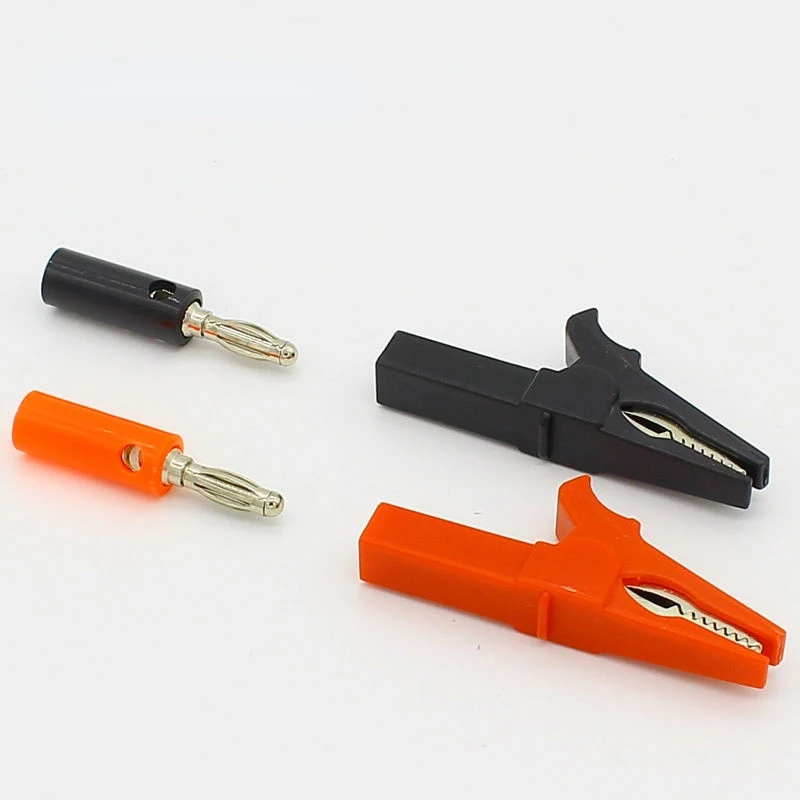 Zacisk krokodylkowy 55 mm + wtyczka BANANA, sonda testowa z zaciskami kablowymi z wtyczką bananową 4 mm