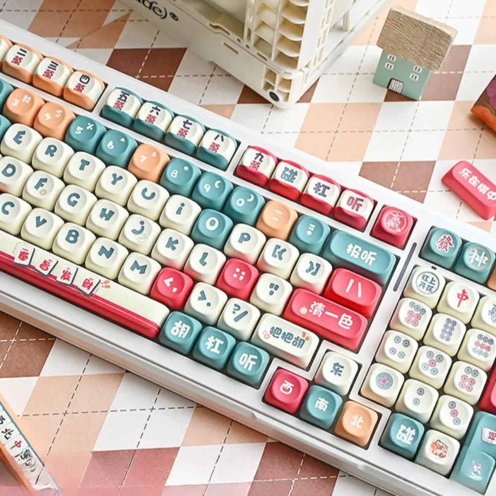 

136/142 Key MOA Mahjong Puppy, Keycap PBT for Mx Cherry Gateron Switch Mechanical Keyboard Kit