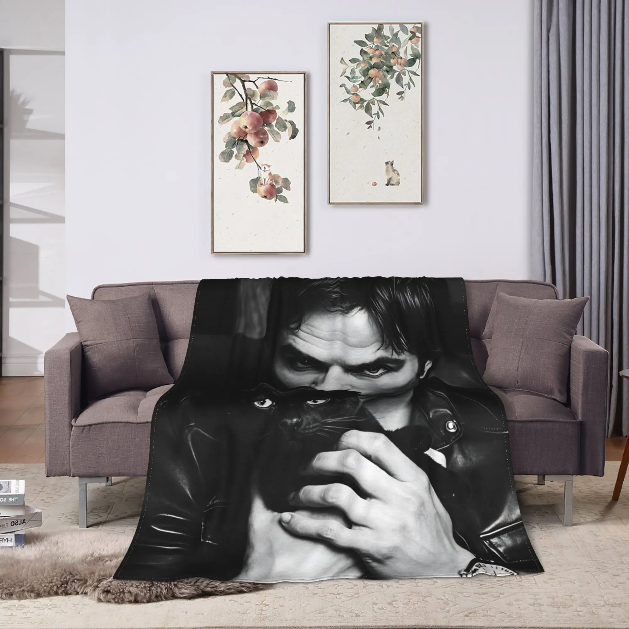 Vampire Diaries Damon Klaus  Blanket  Super Soft Plush Bedding Throws For Home Decor Airplane Travel Flannel Bedspread Bed Cover