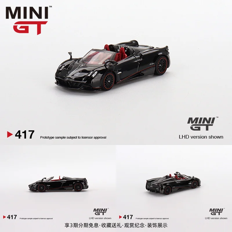 MINIGT 1:64  Pagani Huayra Roadster#417 Diecast Model Race Car Kids Toys Gift