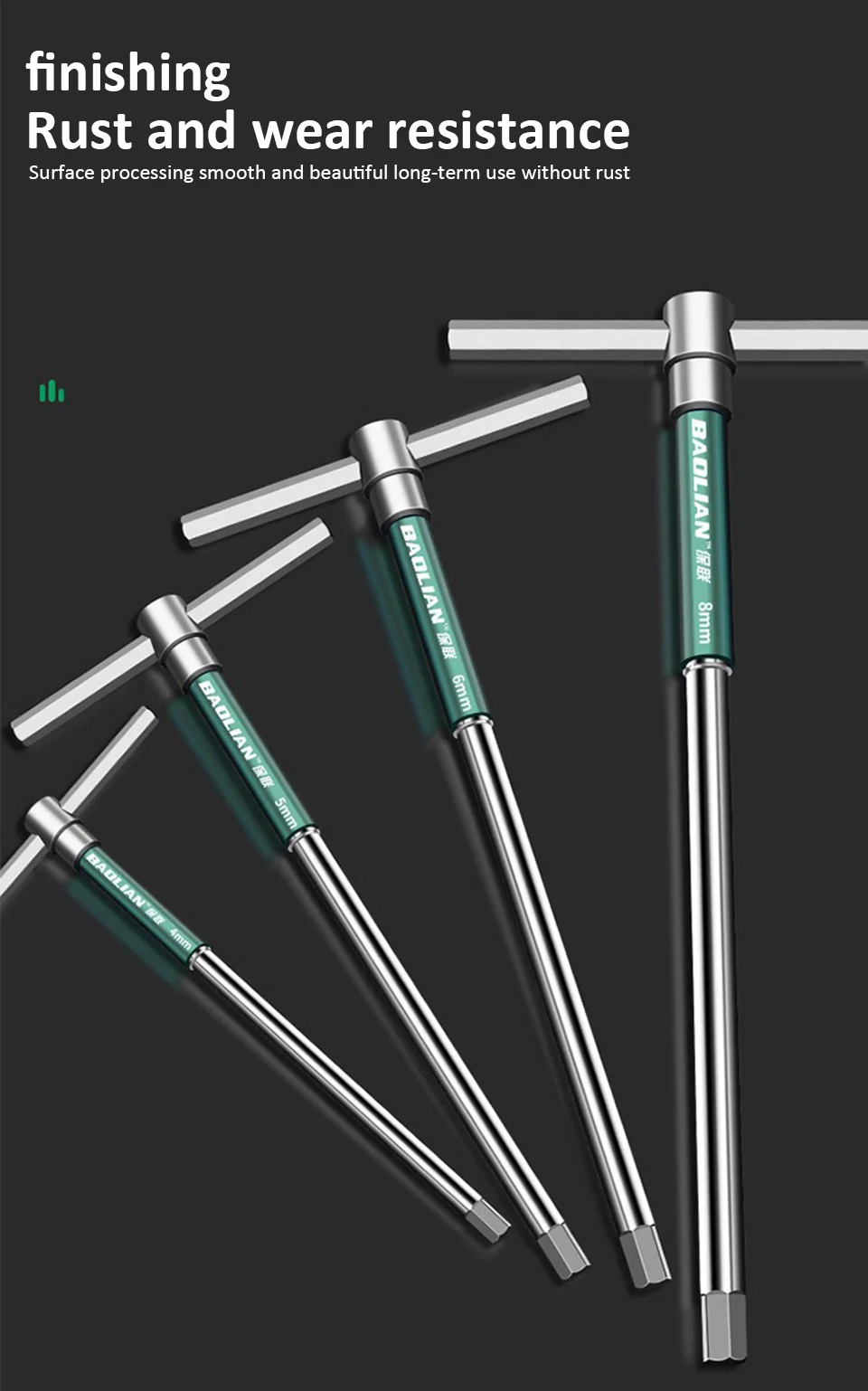 T-Typ-Inbusschlüssel T/L 2/2,5/3/3,5/4/4,5/5/6/8/10 mm Torx-Schraubendreher Schraubenschlüssel T-förmiges Handwerkzeug Erweiterter Innensechskantschlüssel – Detail 10