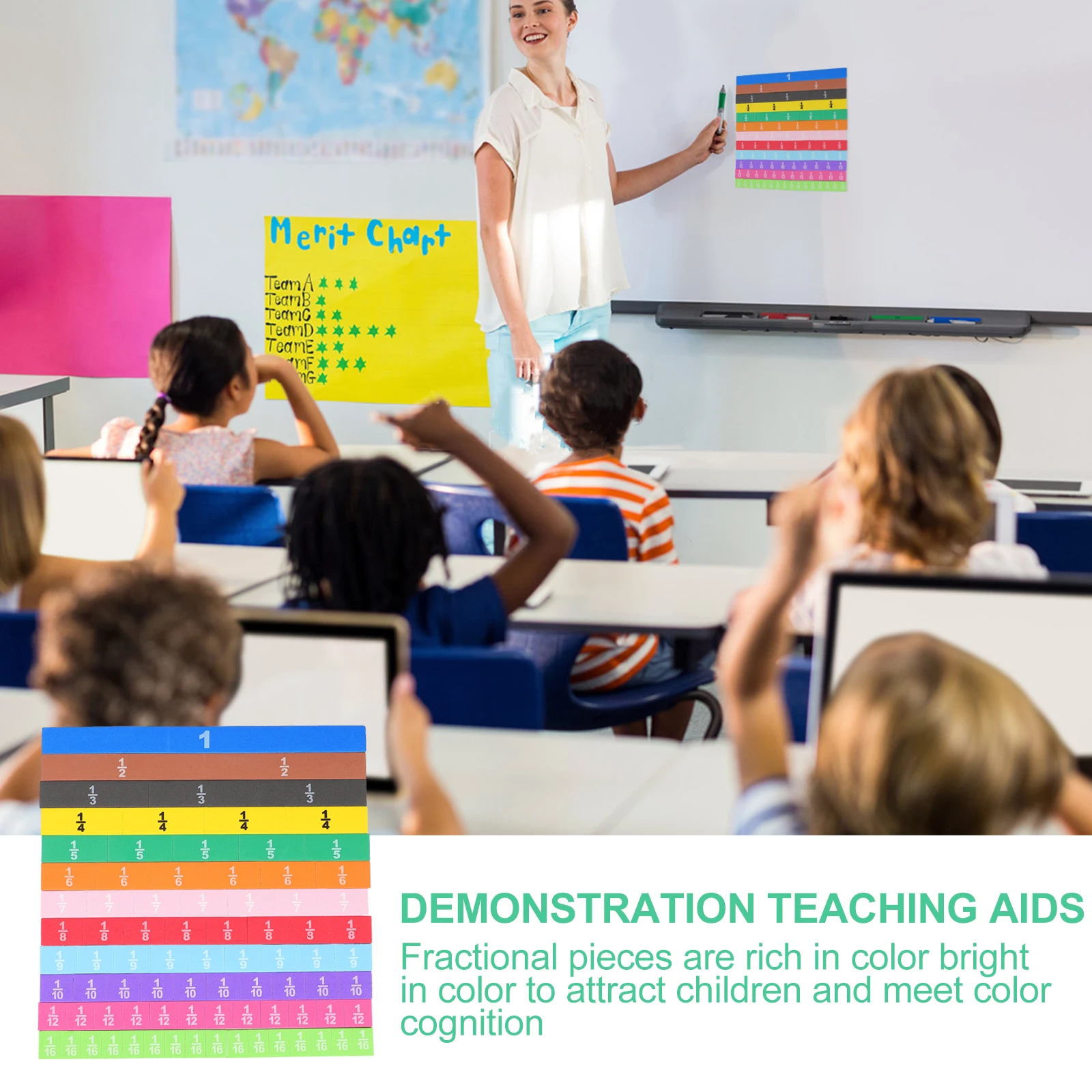 1 zestaw Kostki Ułamkowe Kolorowe Edukacyjne Dla Dzieci Rozwijające Logiczne Myślenie Wczesnorozwojowe