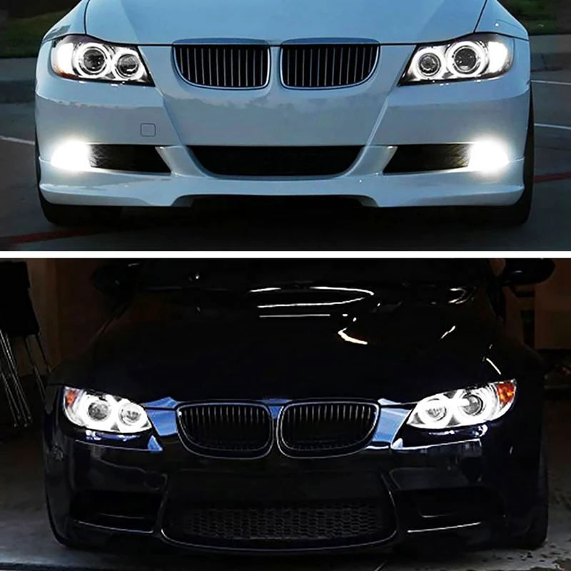 2 pezzi Angel Eyes Canbus 80W LED fari indicatori di direzione lampadine senza errori per -BMW E90 E91 3 serie 2005-2008 Super White