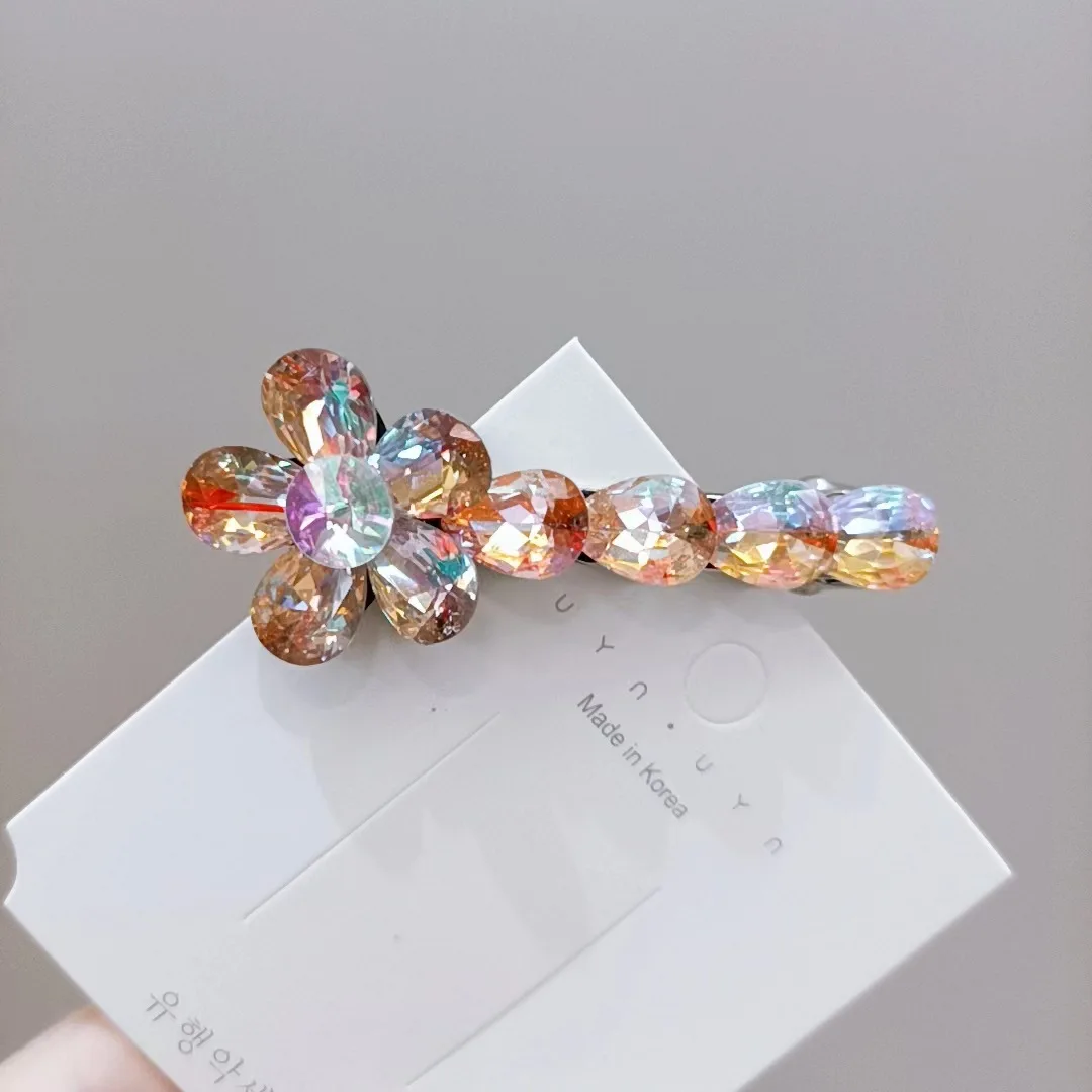 Act the role ofing new crystal flowers spring clip adult children's new light luxury top clip crystal female flower