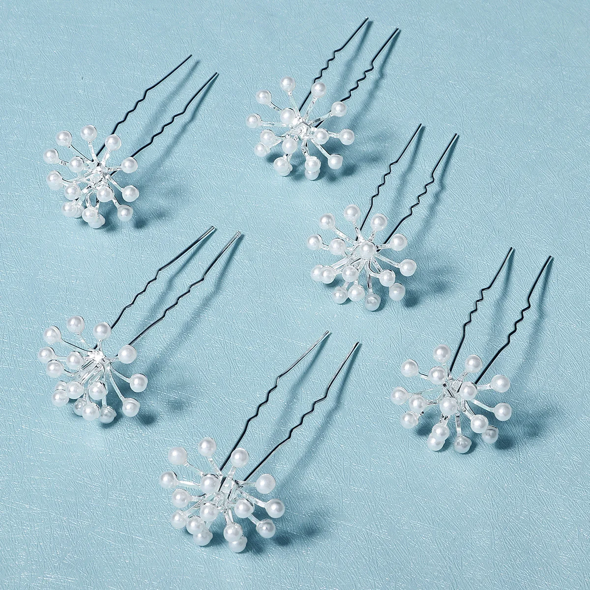 Blumen-Kristall-Haarspangen, Braut-Haarschmuck, U-förmiger Perlen-Haarschmuck, modisches Design, Kopfschmuck, Kopfbedeckung, Geschenk – Detail 3