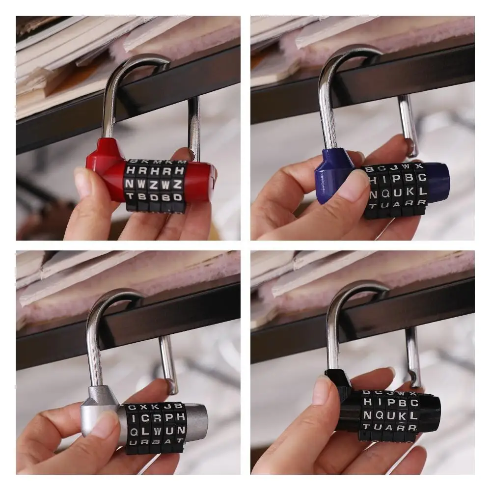 Security 5 Letter Combination Padlock Safely Code Changeable Code Password Lock Anti-theft Zinc Alloy Travel Password Lock