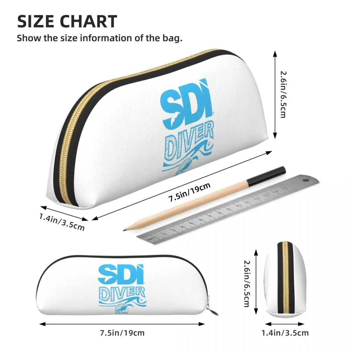 Scuba Diving International (SDI) Pencil Cases Pen Holder Storage Stationery Supplies Large Storage Pen Box Pencil Bag