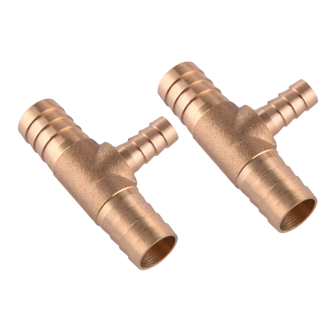 

Universal 2Pcs 16x10x16mm Tee 3-Way Hose Barb Brass Pipe Fitting Fuel Tube Connector for air water fuel oil