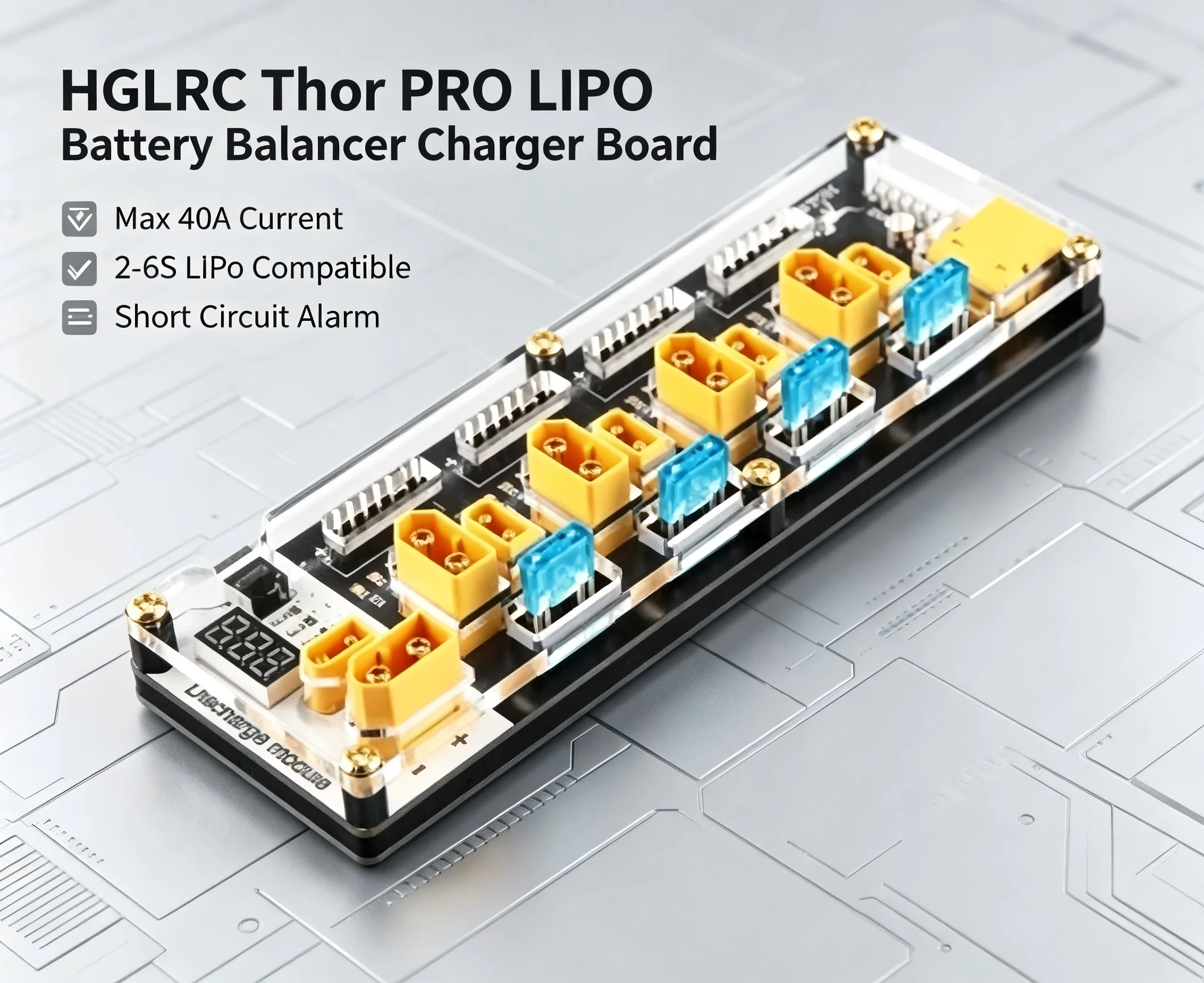 HGLRC Thor PRO LIPO Balancer Charger Board,40A XT60 XT30 Discharger For 2-6S FPV LiPo Fit IMAX B6 ISDT Q6 HOTA D6 Pro RC Parts