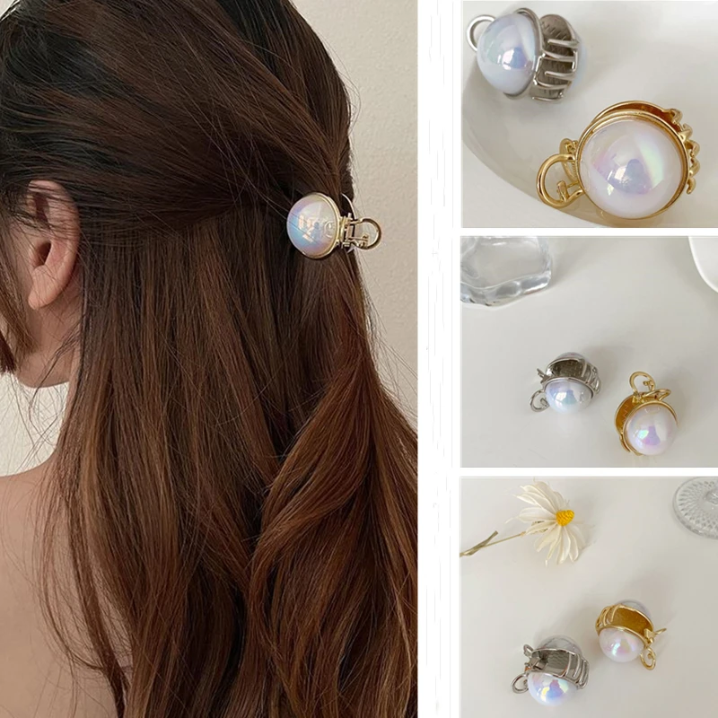 

Pearl Small Ponytail Clip Bangs Side Clip Women Girls Sweet Headdress Shark Clip Hair Claw Autumn Cute Hair Styling Accessories