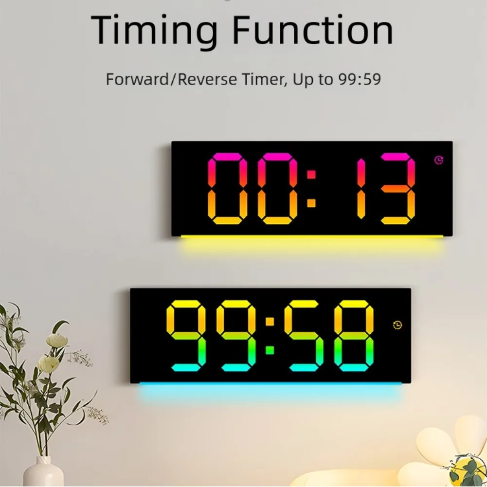 Voice Control Digital Alarm Clock Temperature Dual Alarm Snooze Desktop Table Clock Night Mode 12/24H LED Clock Watch Desk