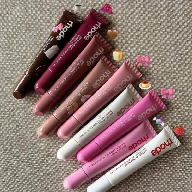 RHODE-cosméticos populares, productos hidratantes para el cuidado, lápiz labial duradero, cinta de gelatina de frambuesa, brillo de labios para niña