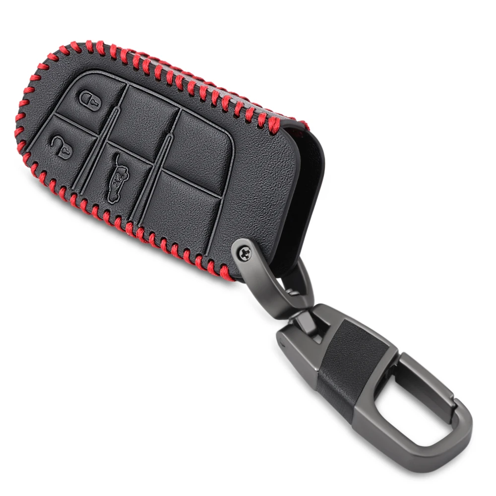 Leather Car Key Cover Case for Jeep Renegade Compass Grand Cherokee for Chrysler 300C Wrangler Dodge Accessaries