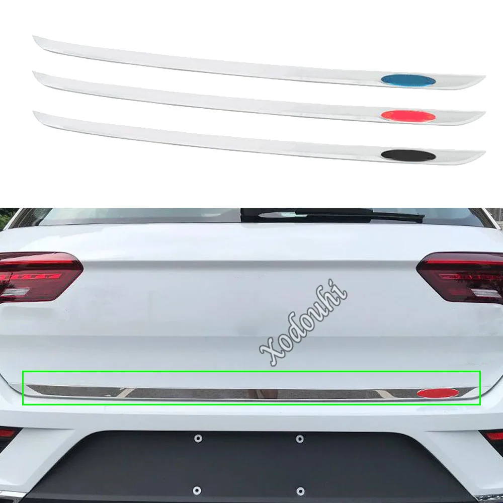 Car Sticker Rear Door License Tailgate Bumper Frame Plate Trim Trunk For Volkswagen VW T-ROC TROC 2017 2018 2019 2020 2021 2022