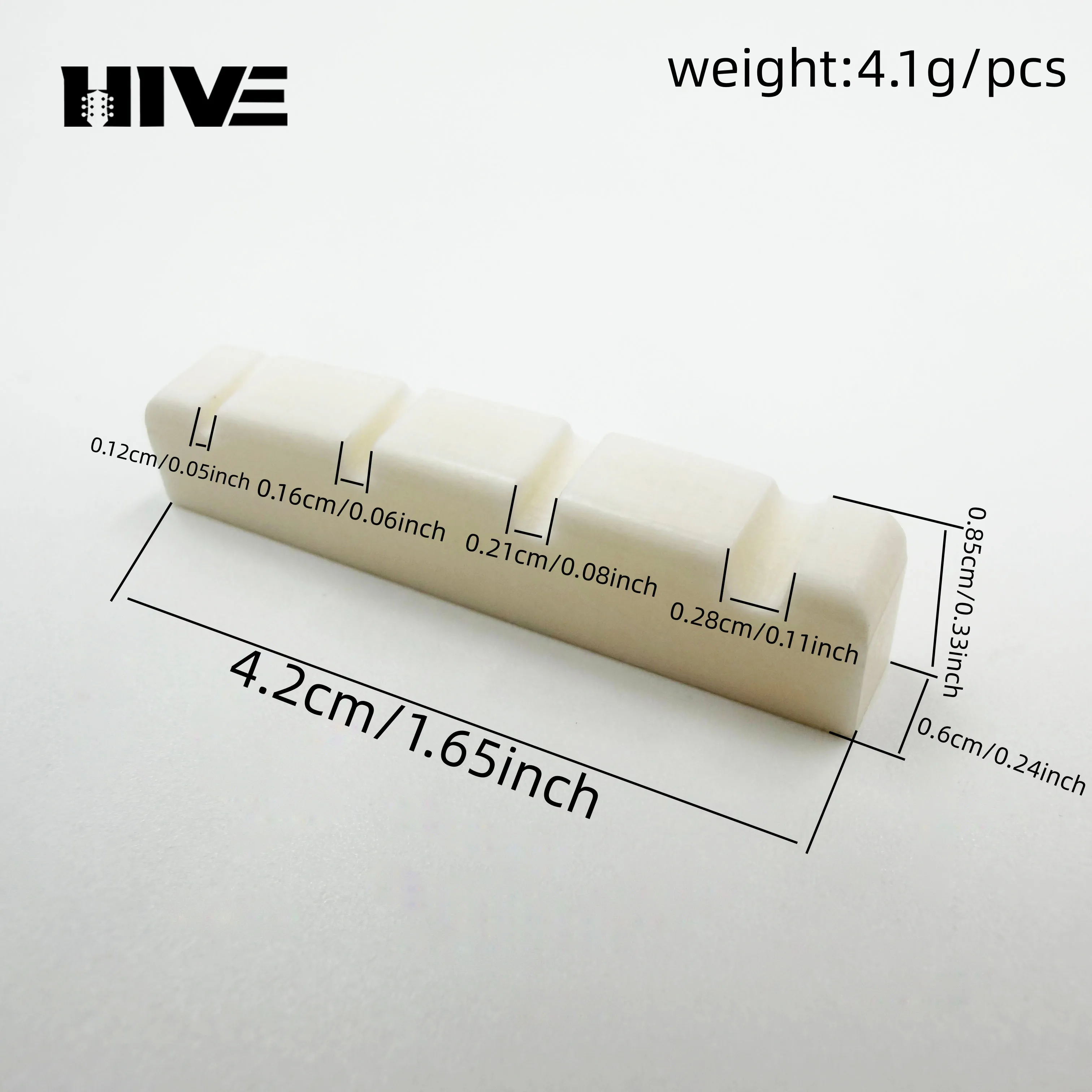 Wholesale Electric Bass Guitar Nut Ox Bone 42*6*8.5MM Left/Right Hand 4/5 Strings Electric Bass Guitar Nut view 3