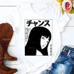 Junji Ito Tomie Woman Print Harajuku Summer Tshirts Casual Round Neck Shintaro Kago Horror Japan Manga  Top Tee Shirt,Drop Ship