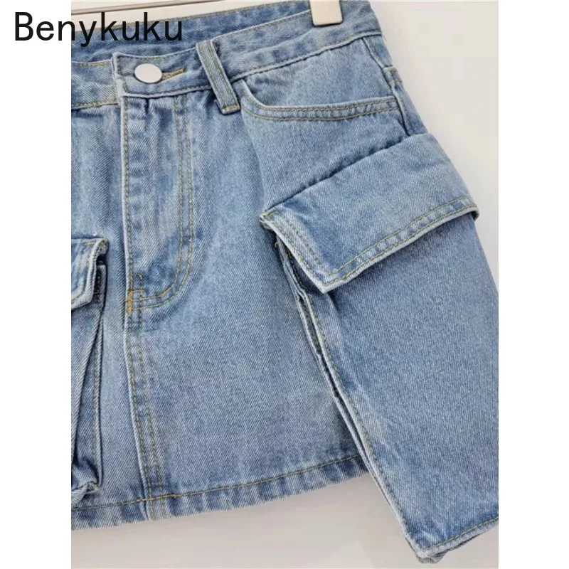 Krótka spódniczka dżinsowa Seksowna wysoka talia Kobiety Letnia moda Jean Gorąca spódnica Y2k Streetwear Jeans Club Party Casual Denim Short Skirts