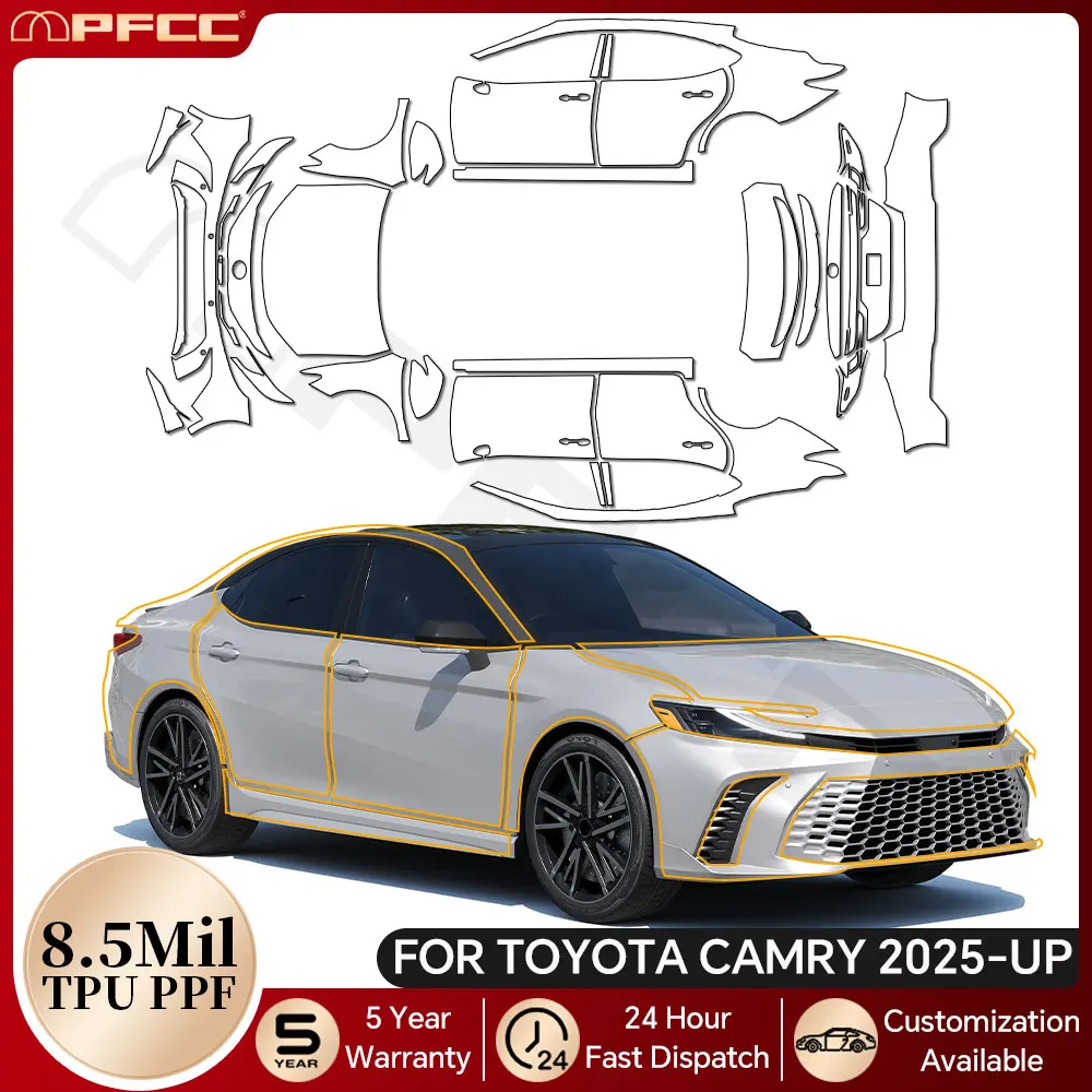 

For Toyota Camry SE XSE 2025-UP TPU Paint Protection Film Anti-Scratch Pre-cut PPF Car Body Clear Bra Resistant Invisible Cover