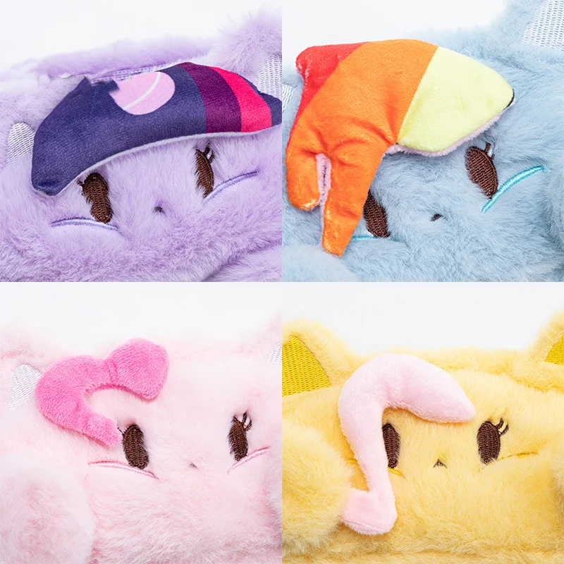 Estuche de lápices de felpa Kawaii My Little Pony, bolsa de maquillaje para niñas, monedero portátil, bonito organizador de papelería, bolsa de lápices, almacenamiento escolar