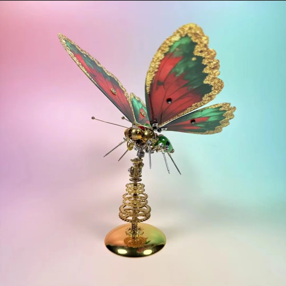 DIY Metal Butterfly Assembly Kit, Steampunk Mechanical Insect Sculpture, Creative Craft Gift for Men and Adults, Desk Home Decor